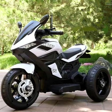 Детский мотоцикл M 4454ELR-1 белый с пультом